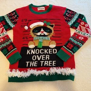 Holiday Cat Sweater - Red and Green